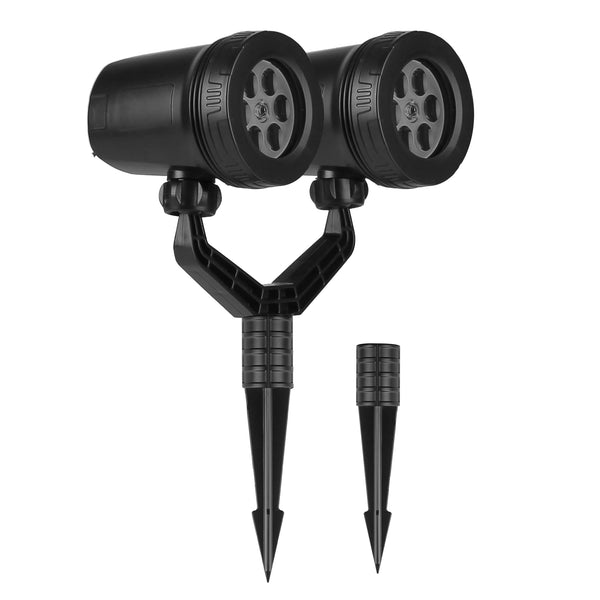Christmas Snowflake Projector Light, Dual Head LED Stake, IP44 – image 1