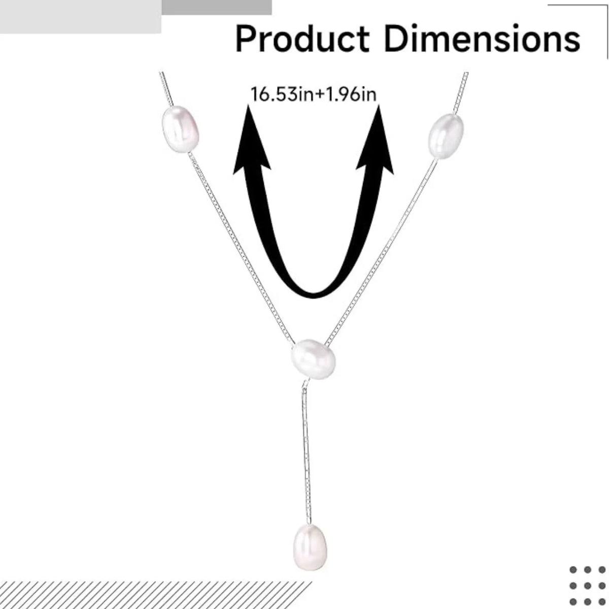 Freshwater Pearl Y Necklace - Sterling Silver, Adjustable – image 2