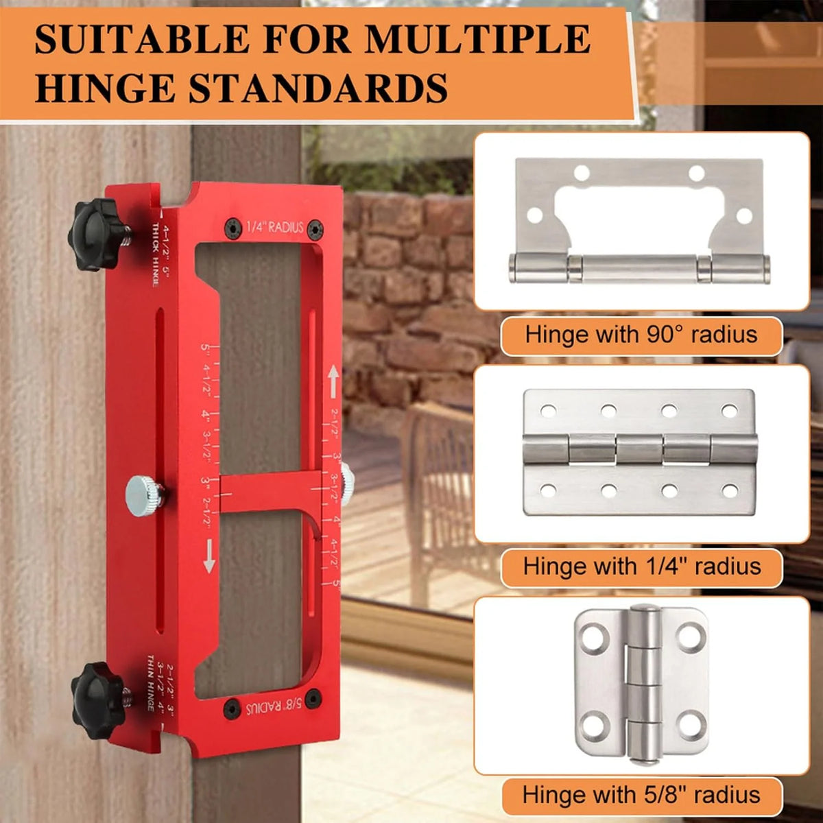Door Hinge Jig – Aluminum Router Mortise Template Kit, 2.5–5 in – image 6