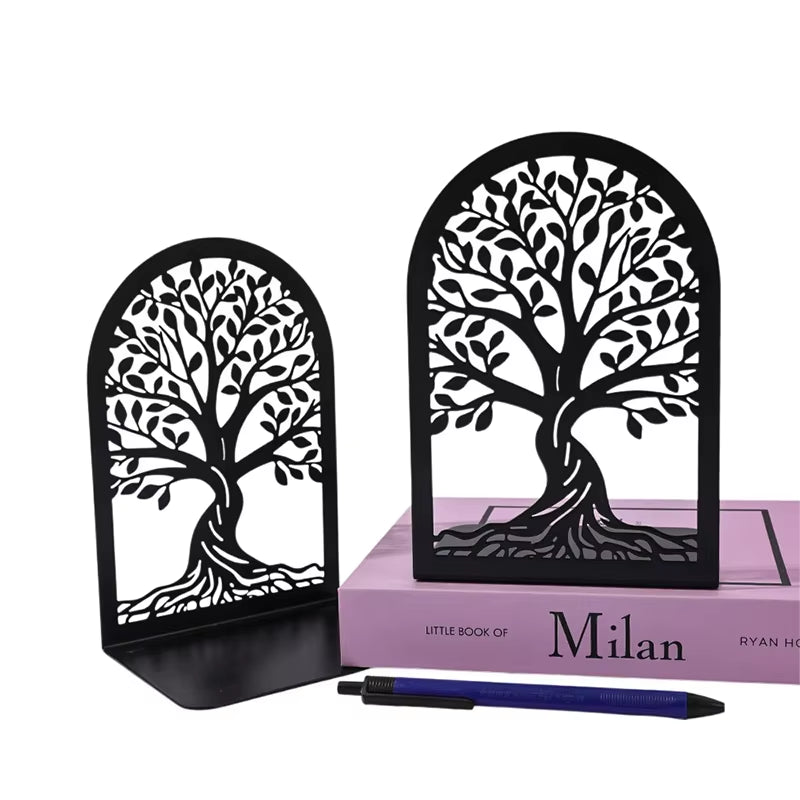 Decorative Bookends - Black Metal Tree of Life Book Ends – image 5