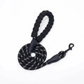 Reflective Braided Dog Leash - 5 ft Nylon Rope Lead for Night Walks