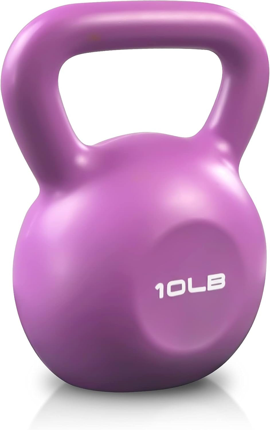 Kettlebell 10 lb – Vinyl Coated Wide-Handle Weight, Purple – image 4