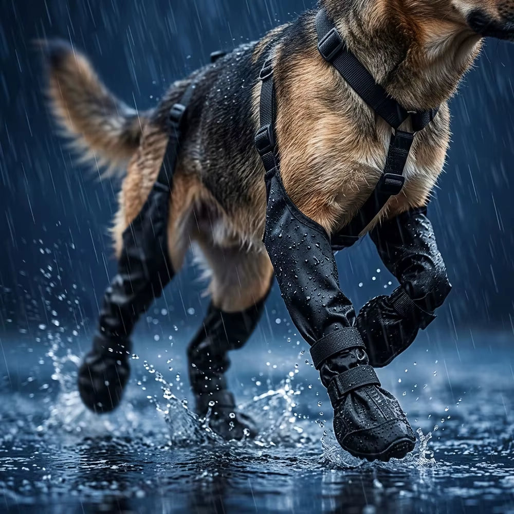Waterproof Dog Boots - Adjustable Suspender Booties, Anti-Slip Soles – image 4