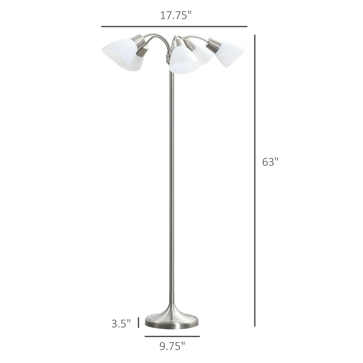 Arc Tree Floor Lamp with 5 Adjustable Rotating Shades – image 3