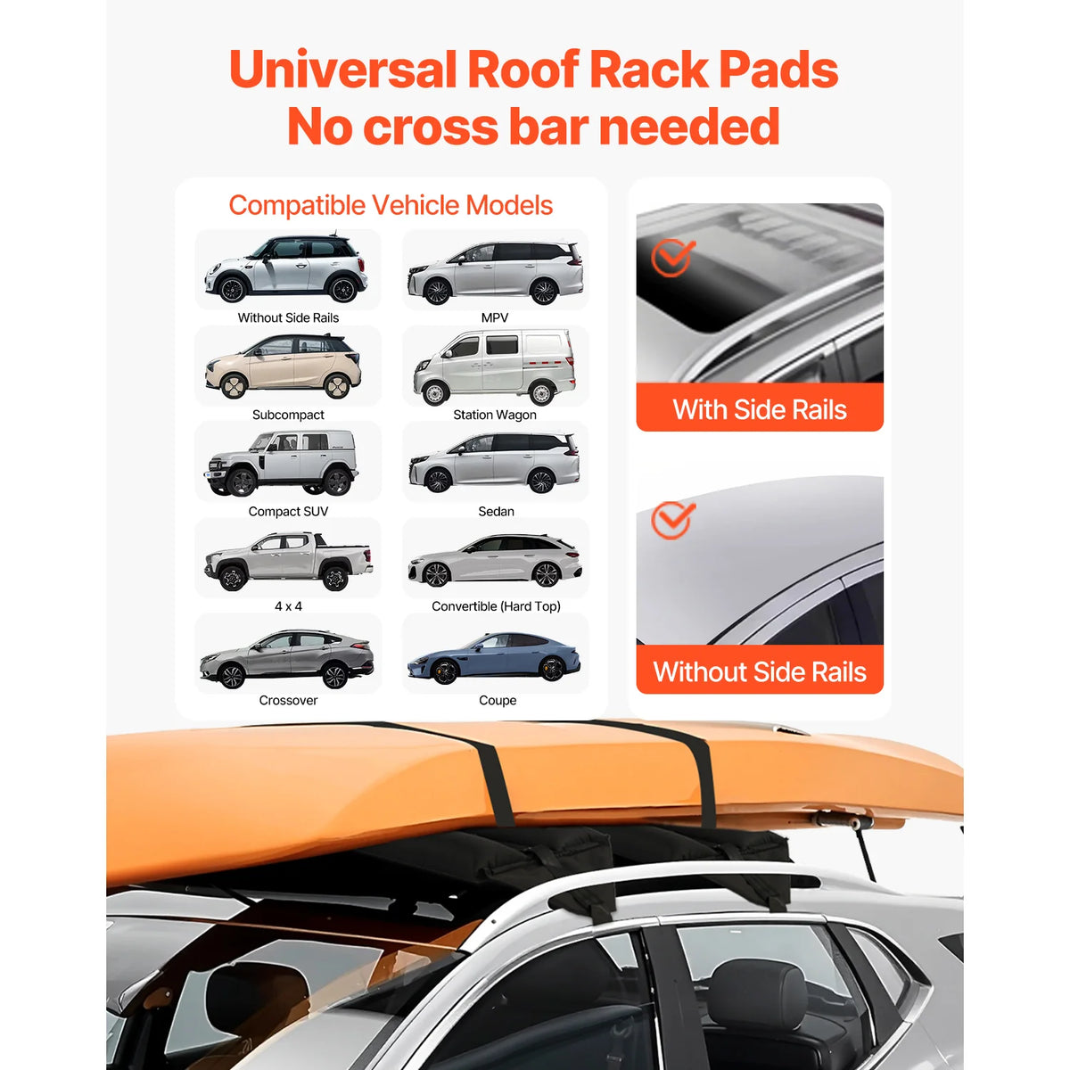 Inflatable Soft Roof Rack Bars, 37.6 in Universal Car Roof Rack Pads – image 2