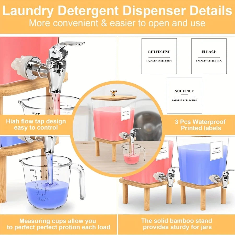 Laundry Detergent Dispenser – Clear Liquid Soap Tank with Steel Tap – image 5