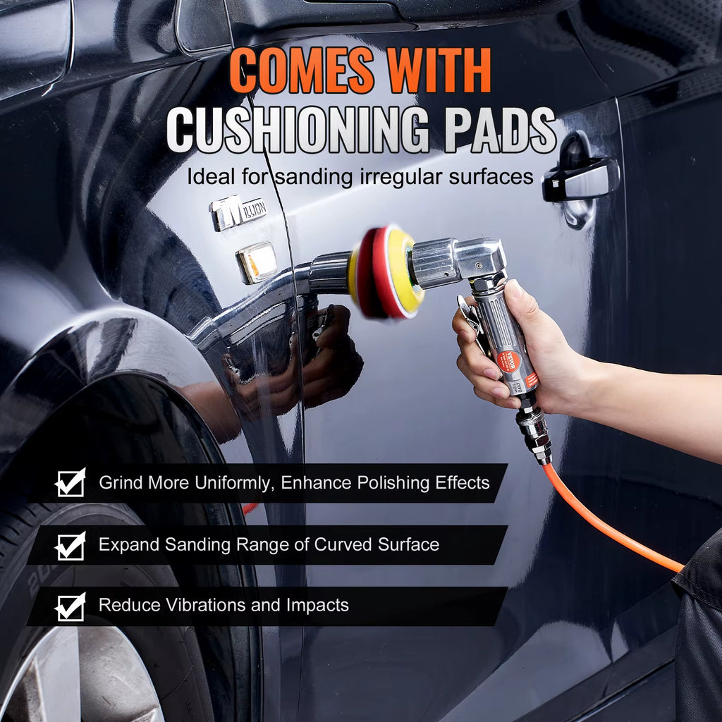 Mini Air Sander Set with 1, 2 and 3 in Pads, Pneumatic Polisher – image 6