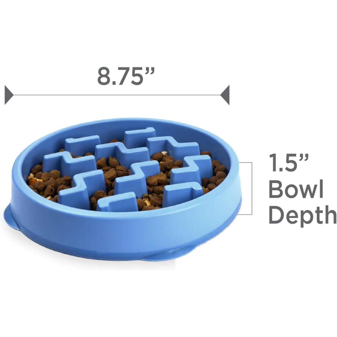 Slow Feeder Dog Bowl – 2 Cup Non-Slip, Blue – image 4