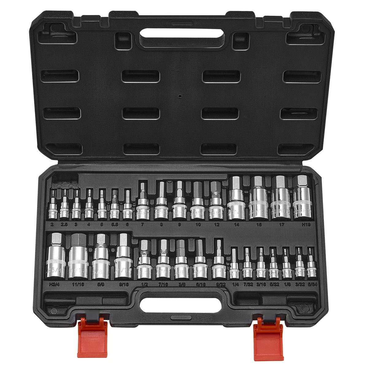 Hex Bit Socket Set 32 Piece, S2 Steel, SAE and Metric with Case – image 2