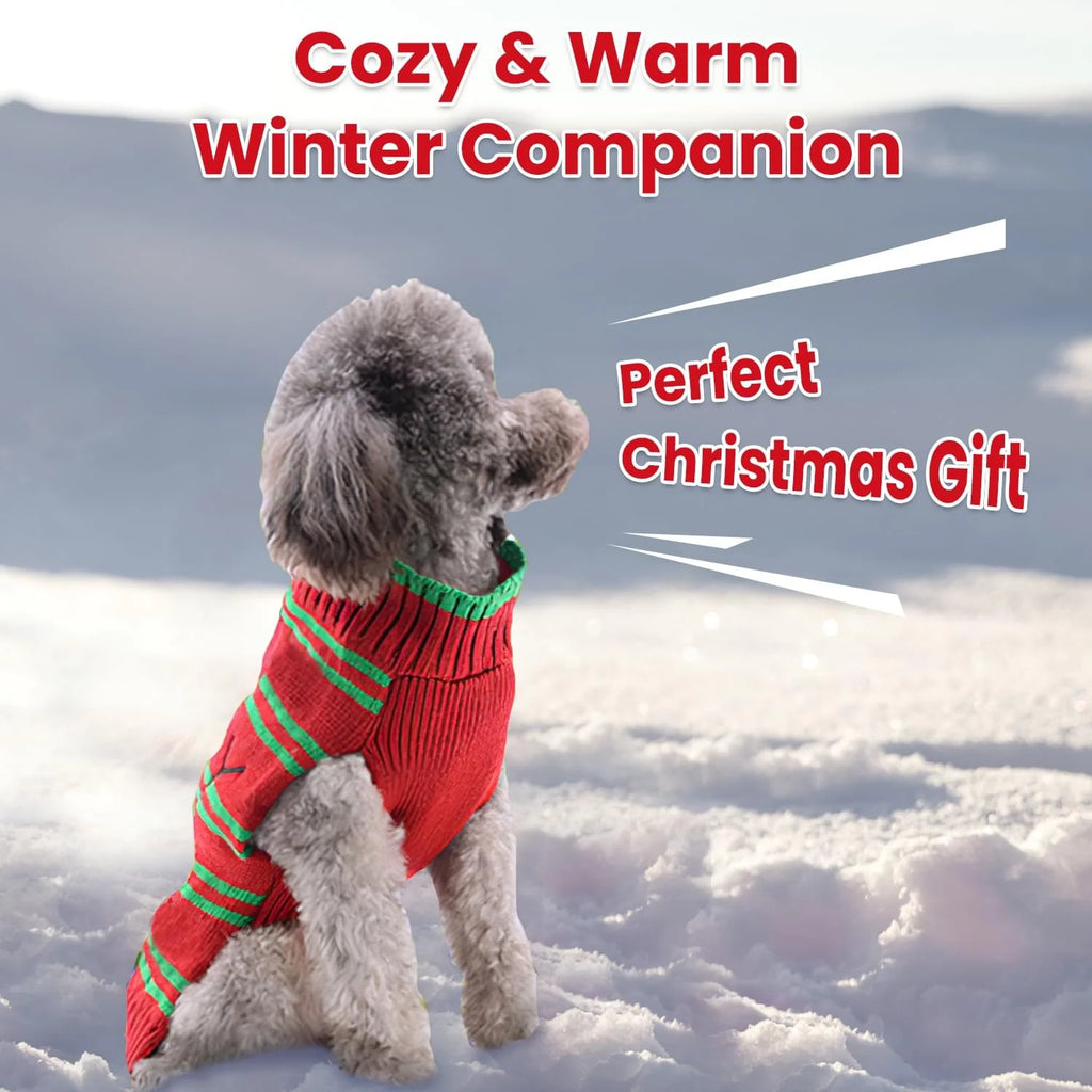 Dog Christmas Sweater Turtleneck Snowman Knit Pet Holiday Outfit – image 8