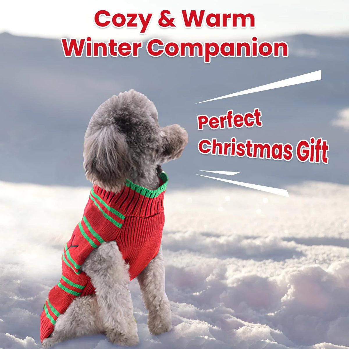 Dog Christmas Sweater Turtleneck Snowman Knit Pet Holiday Outfit – image 8