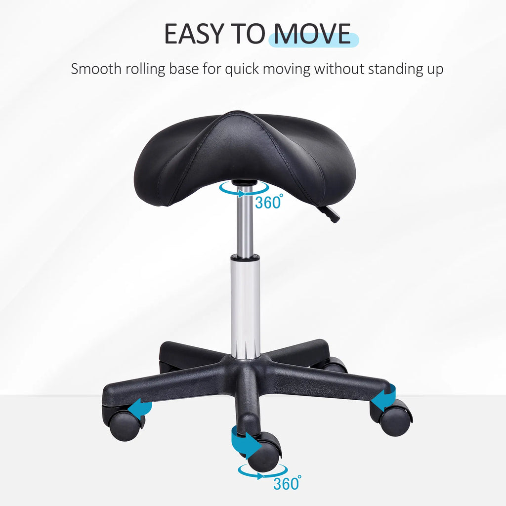 Low Height Hydraulic Saddle Stool for Facial and Lash Work Black – image 5