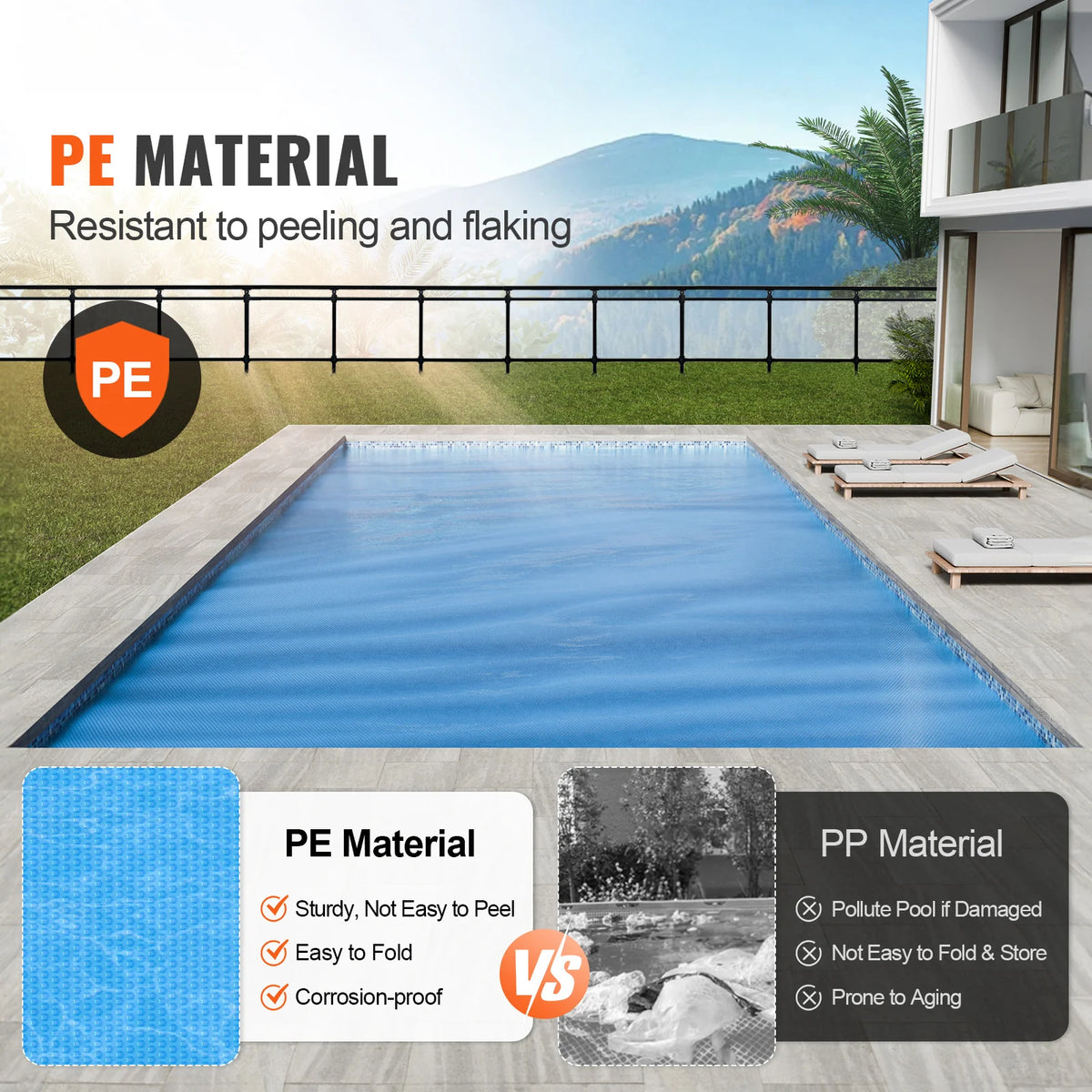 Solar Pool Cover 36 x 18 ft Rectangle, 12 Mil Solar Blanket – image 2