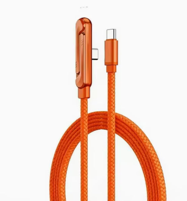 Right-Angle USB-C Charging Cable with Foldable Phone Stand