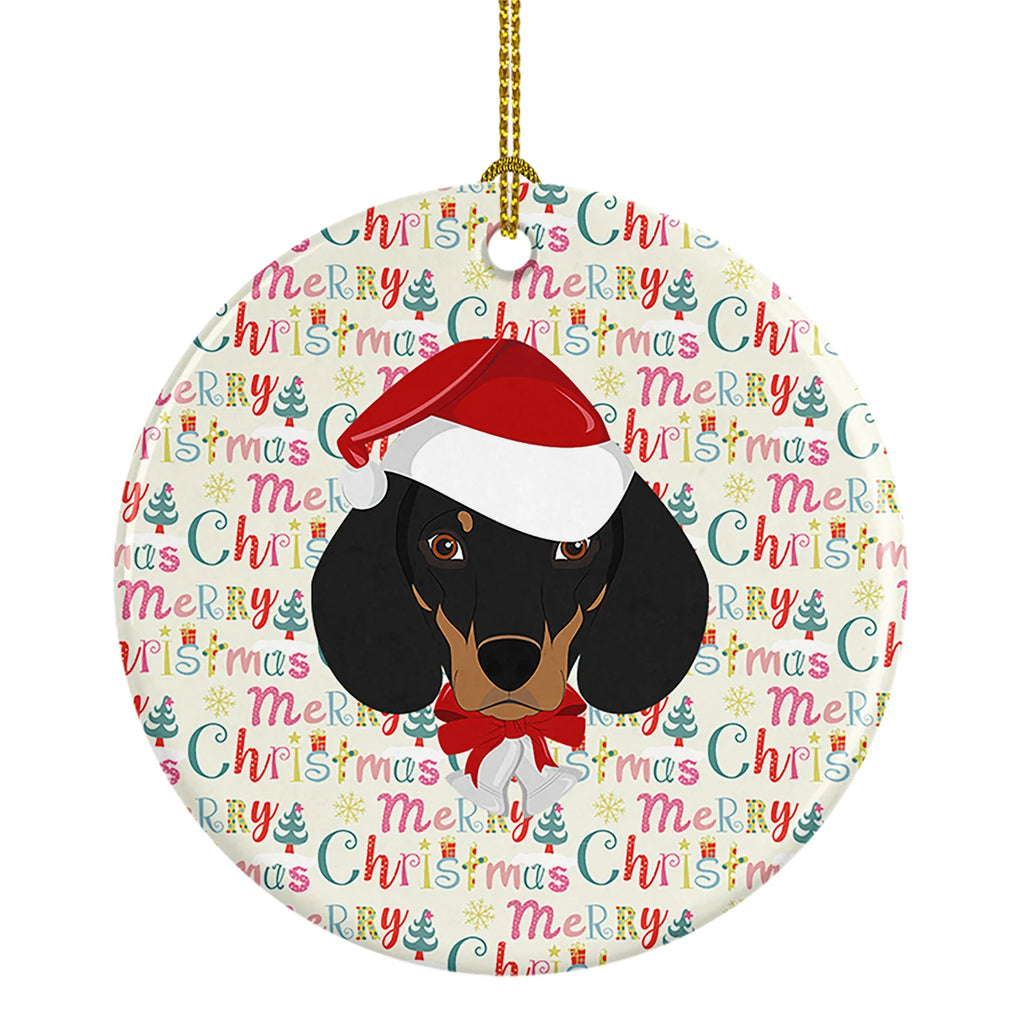Dachshund Christmas Ornament – Ceramic Merry Christmas Keepsake