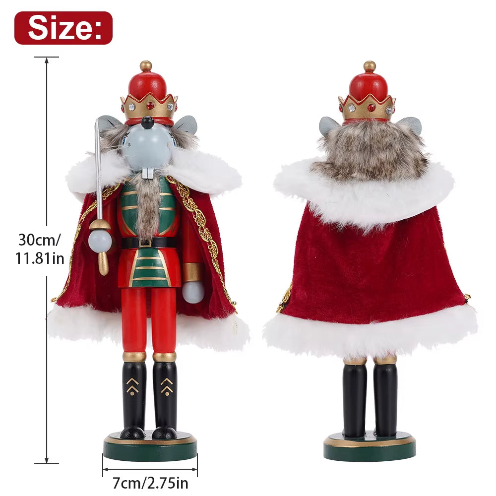 Wooden Christmas Nutcracker Figure 11.8 in Hand-Painted Mantel Decor – image 5