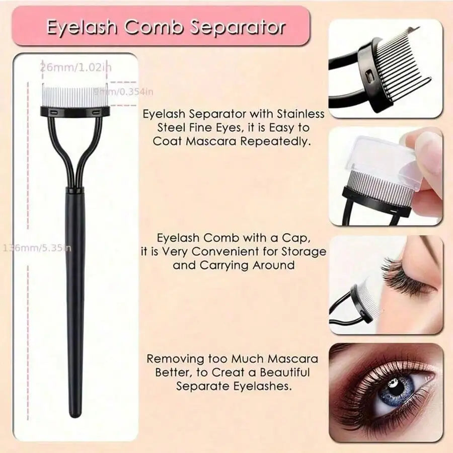 Eyelash Curler Kit 11-in-1 with Comb, Brow Brush and Refill Pads – image 3