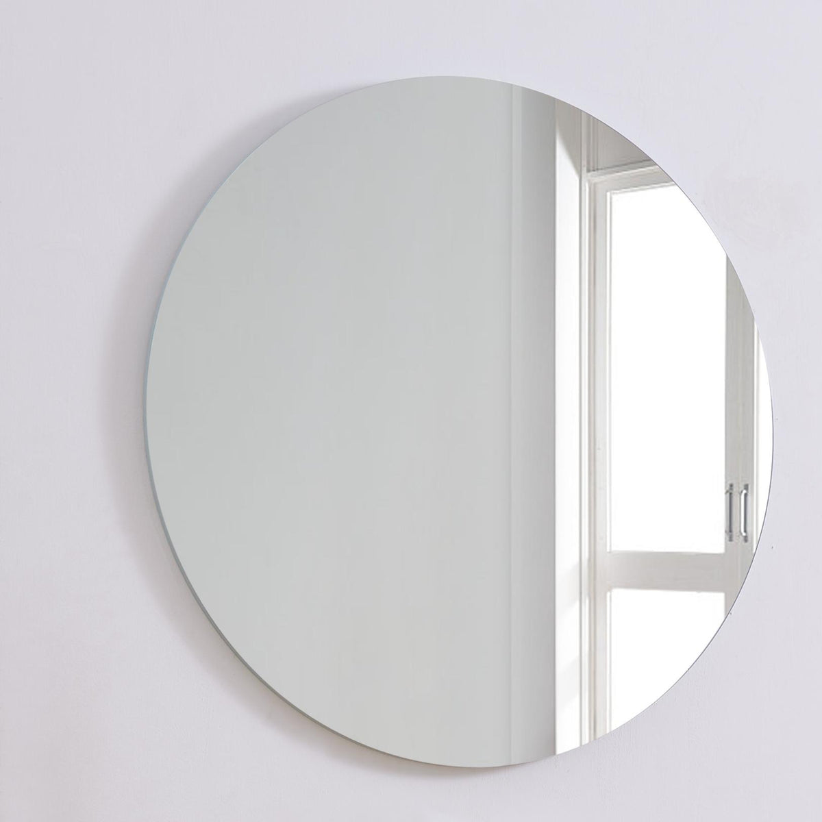 Round Bathroom Wall Mirror 31.5 Inch, Antique Silver Frame – image 2