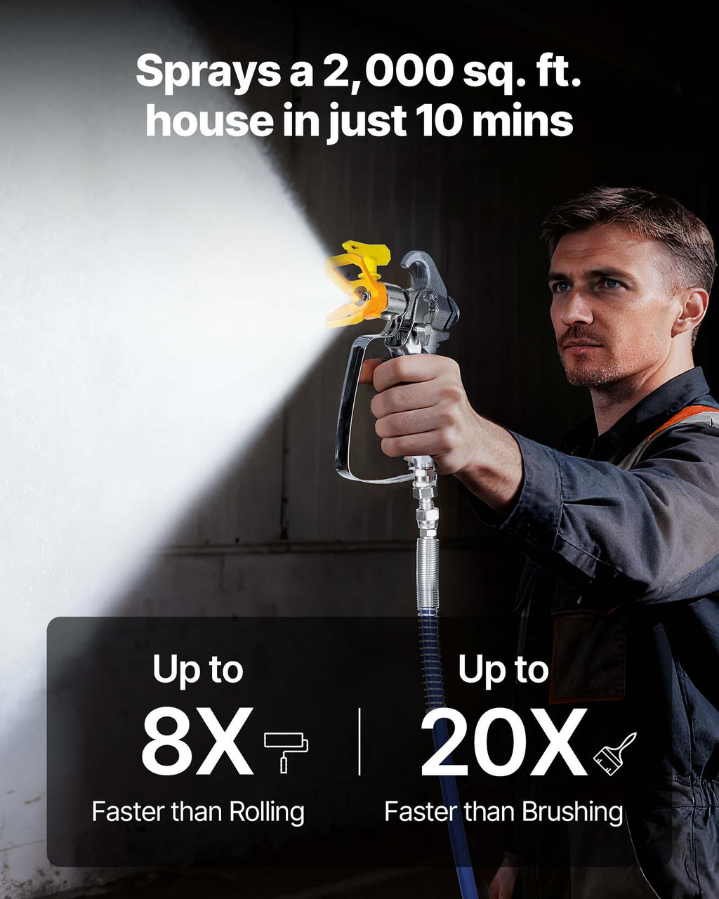 Airless Paint Sprayer 1500W 3300 PSI with Stand, Hose and Spray Rod – image 5