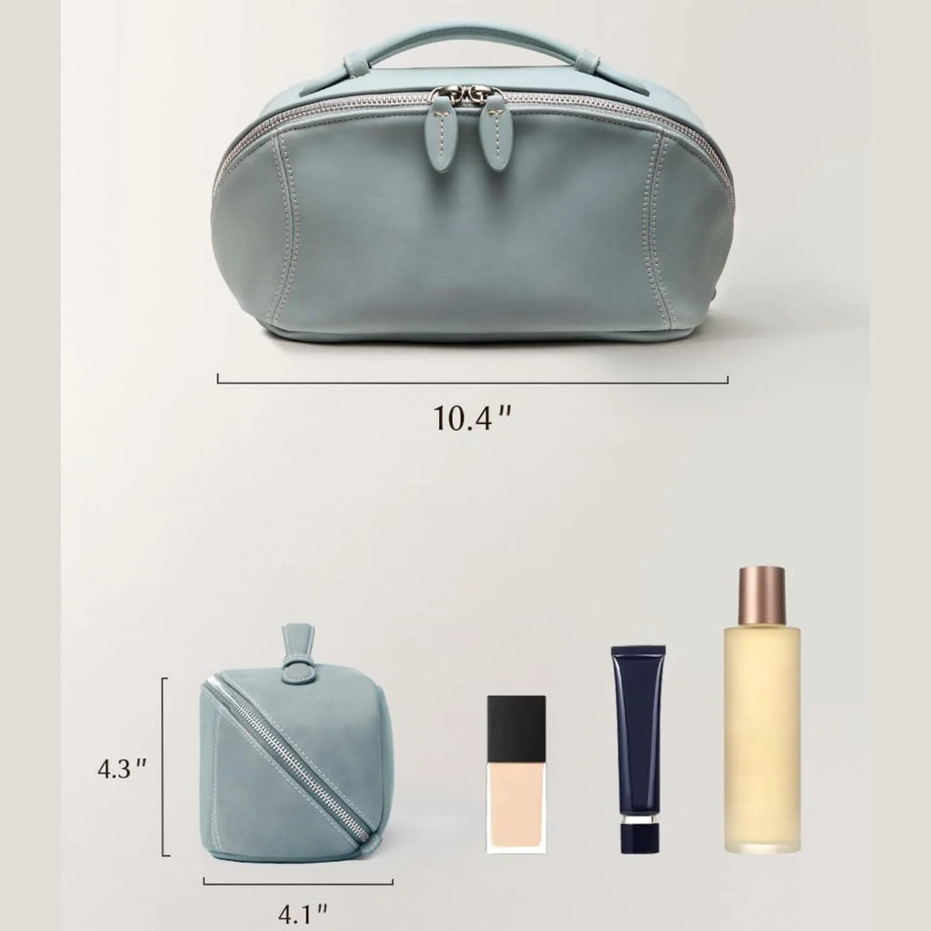 Flat Lay Makeup Bag, PU Leather Travel Cosmetic Organizer – image 6