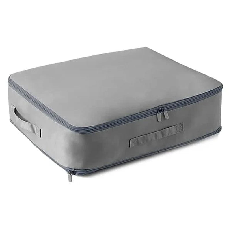 Foldable Comforter Storage Bag with Compression Zipper, Grey M