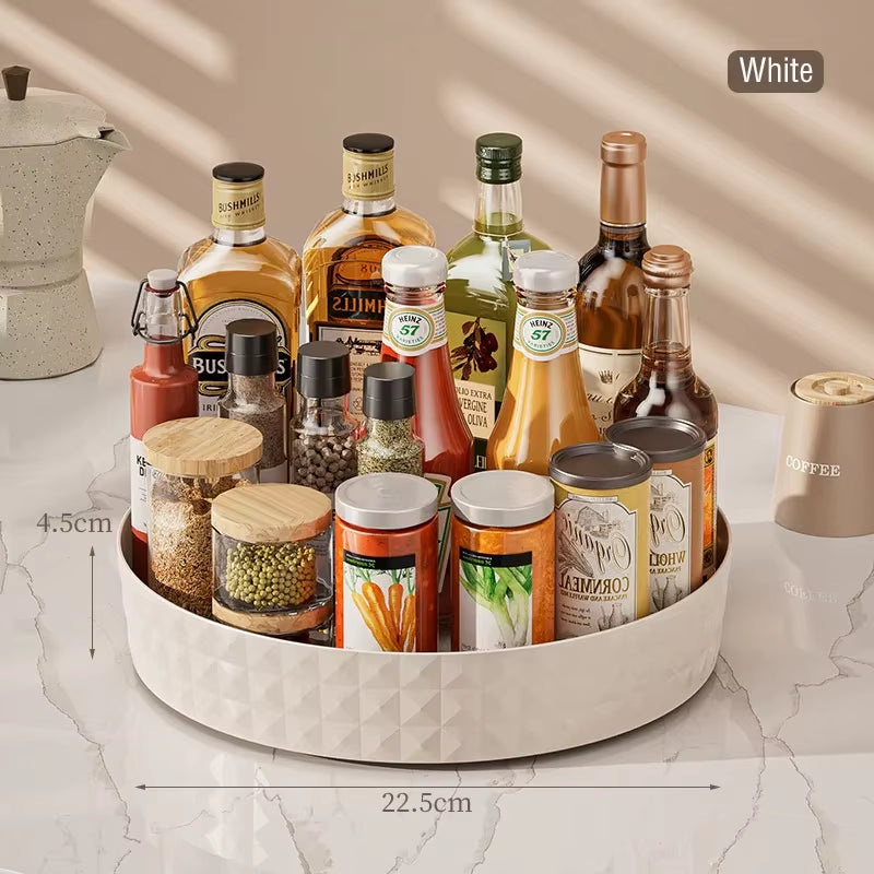 Rotating Spice Rack Tray - 360 Degree Turntable, Non-Slip