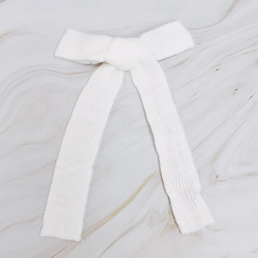 Hair Clip, Yarn Bow Preppy Style – image 4