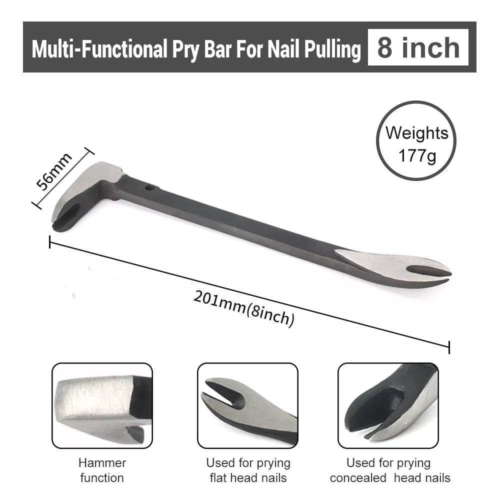 Oilfield Flat Pry Bar with Nail Puller Claw, High-Carbon Steel 12-15 in – image 15