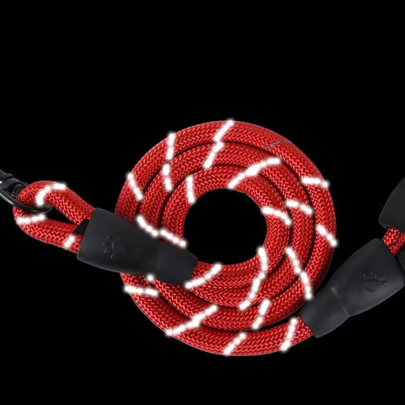 Reflective Braided Dog Leash - 5 ft Nylon Rope Lead for Night Walks – image 4