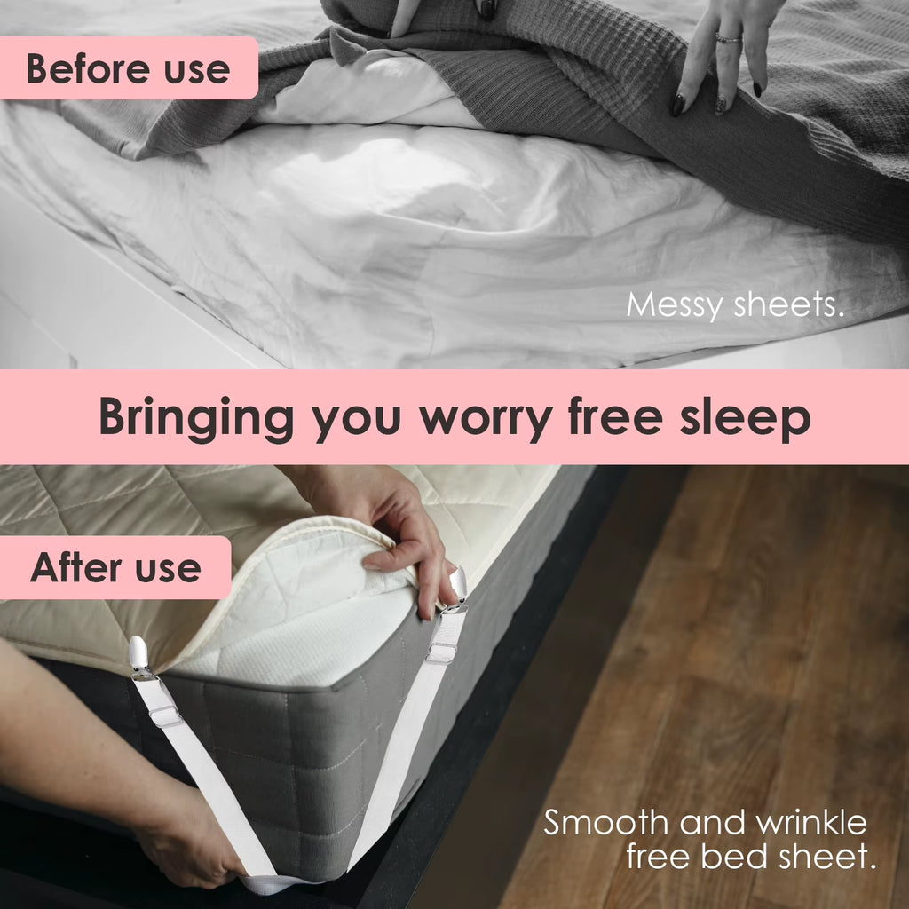 Bed Sheet Holders with Pressure Plate - Adjustable, 4 Pack – image 6