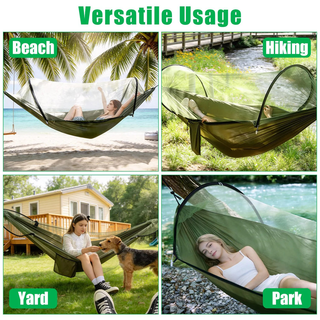 Camping Hammock with Mosquito Net, Portable Pop-Up Design – image 4
