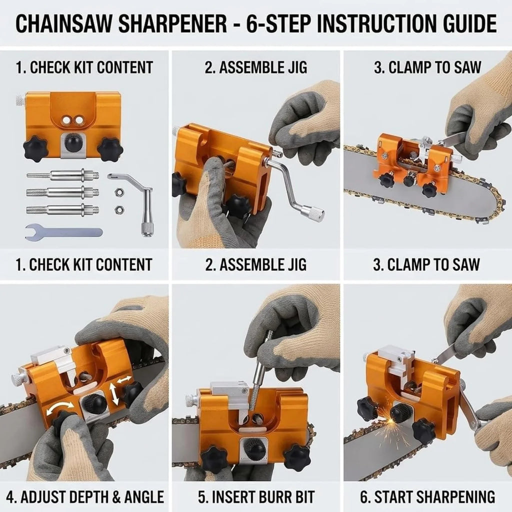 Chainsaw Sharpener Jig, Manual Clamp-On Kit for 4-22 in Chains – image 6