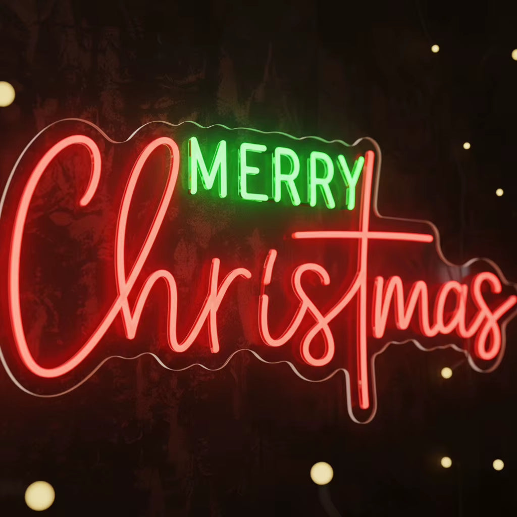 Merry Christmas Neon Sign, USB LED Wall Decor 16.5 x 6.7 in – image 3