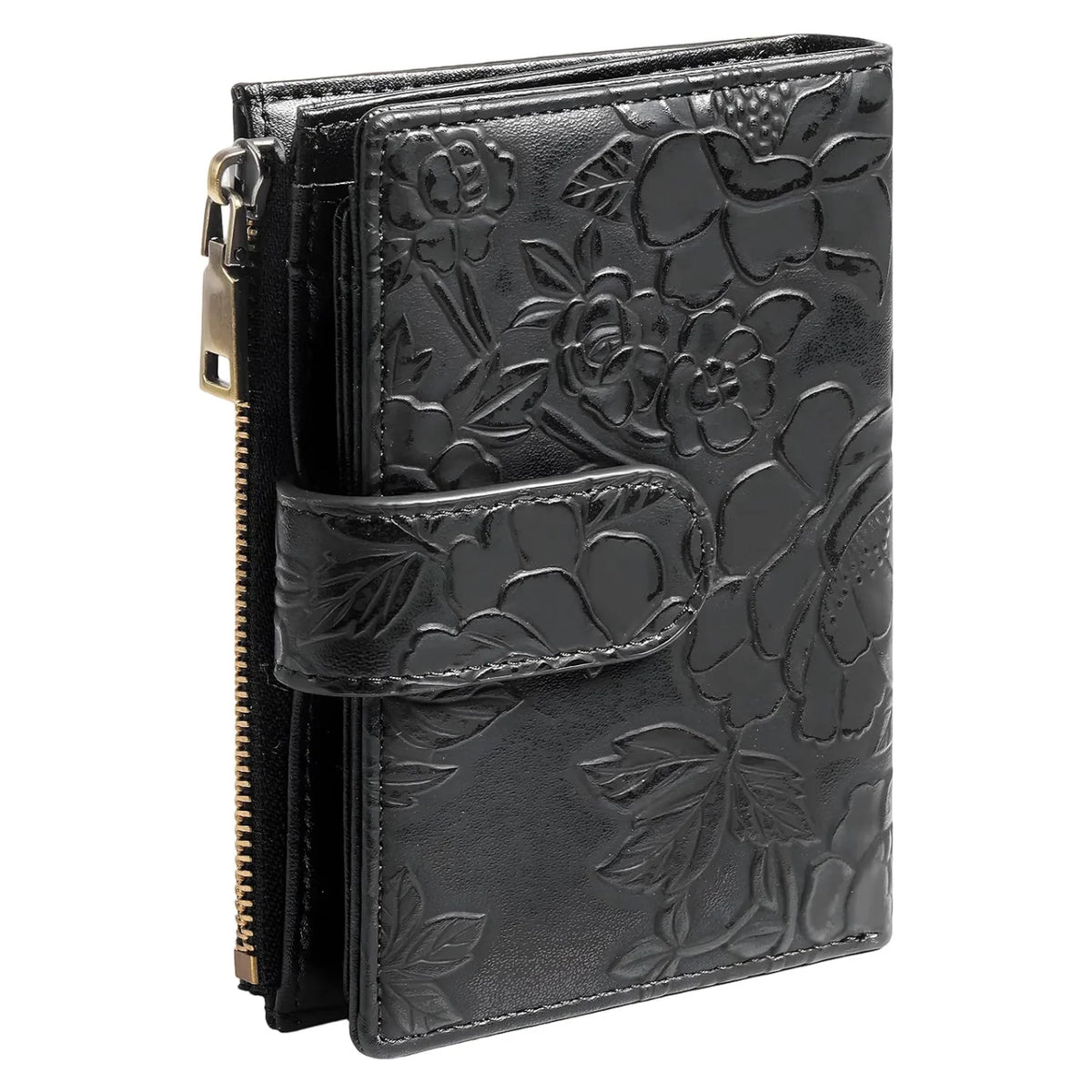 Trifold Wallet for Women, RFID Blocking Embossed Faux Leather