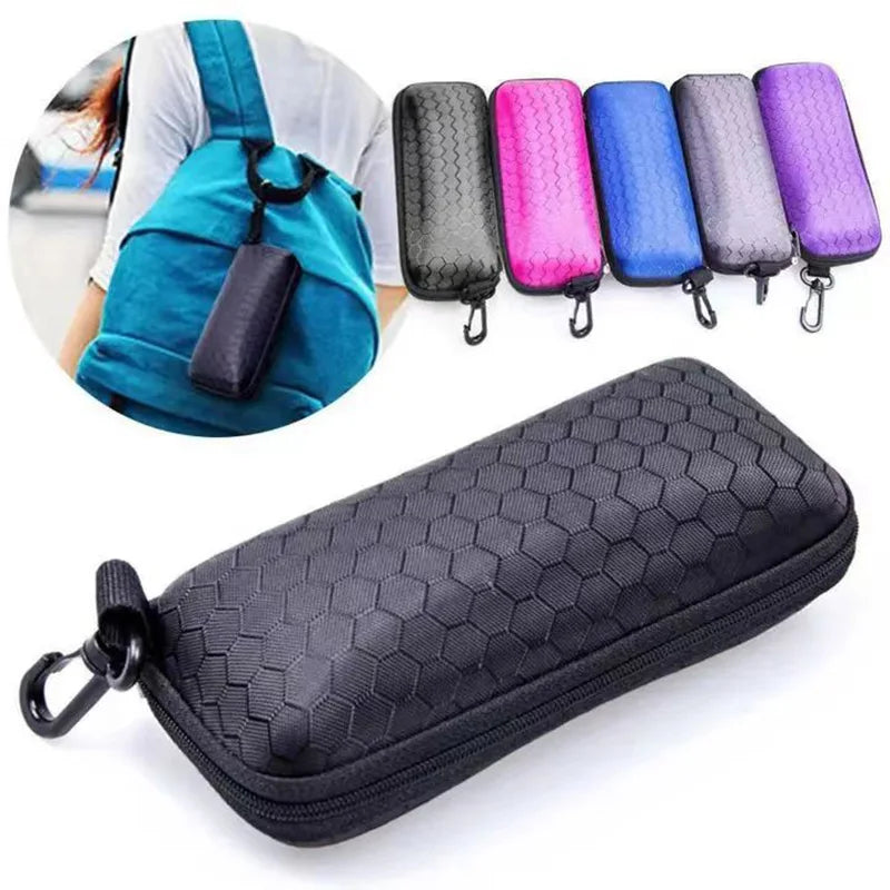 Hard Shell Glasses Case - Honeycomb Zipper Sunglasses Case – image 2