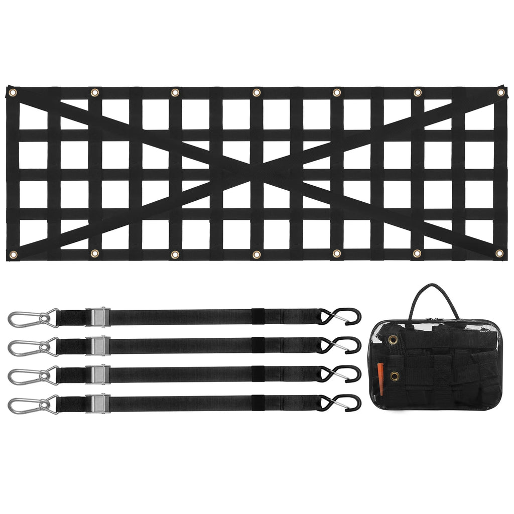 Tailgate Net 54 x 18 in, Heavy Duty Truck Bed Cargo Net with 4 Straps – image 9