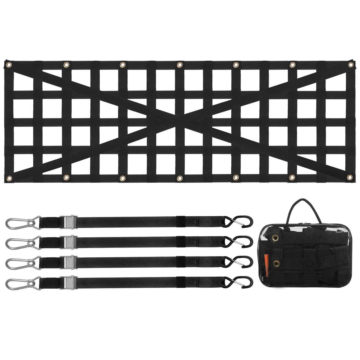 Tailgate Net 54 x 18 in, Heavy Duty Truck Bed Cargo Net with 4 Straps – image 9