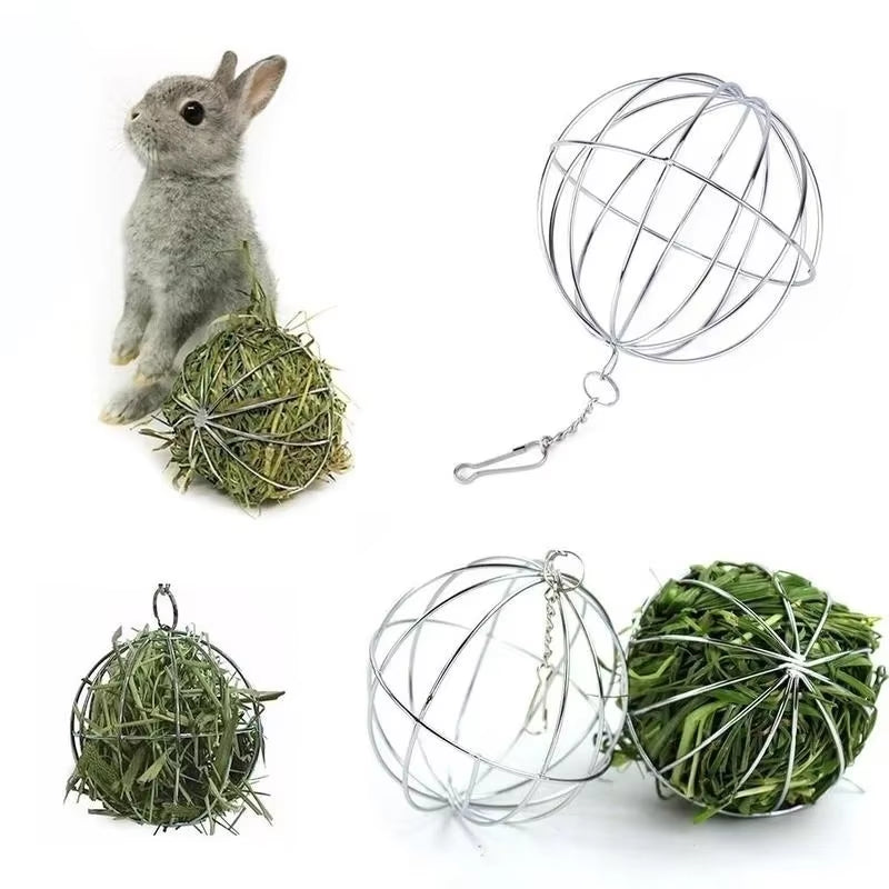 Hay Ball Feeder - Stainless Steel Hanging Hay Rack for Small Pets – image 6