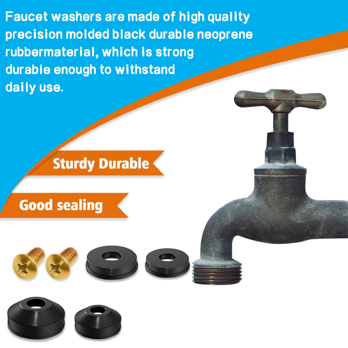 Plumbing Faucet and Hose Bib Washer Assortment Kit 203 Pcs