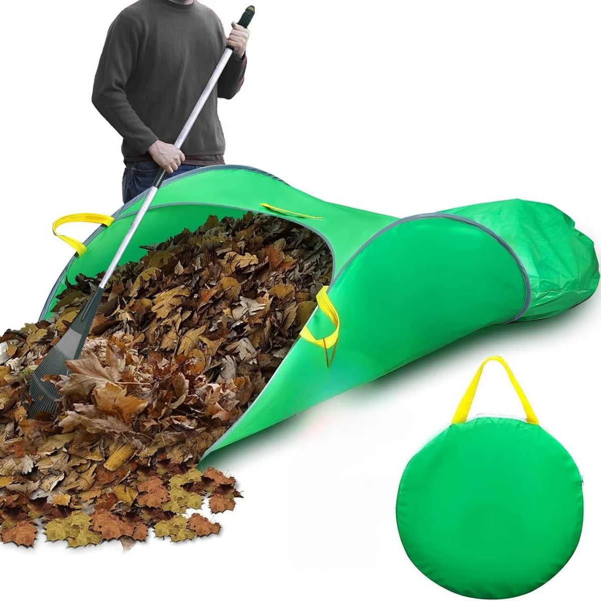 Pop-Up Reusable Leaf Collector Bag 83 X 33 In