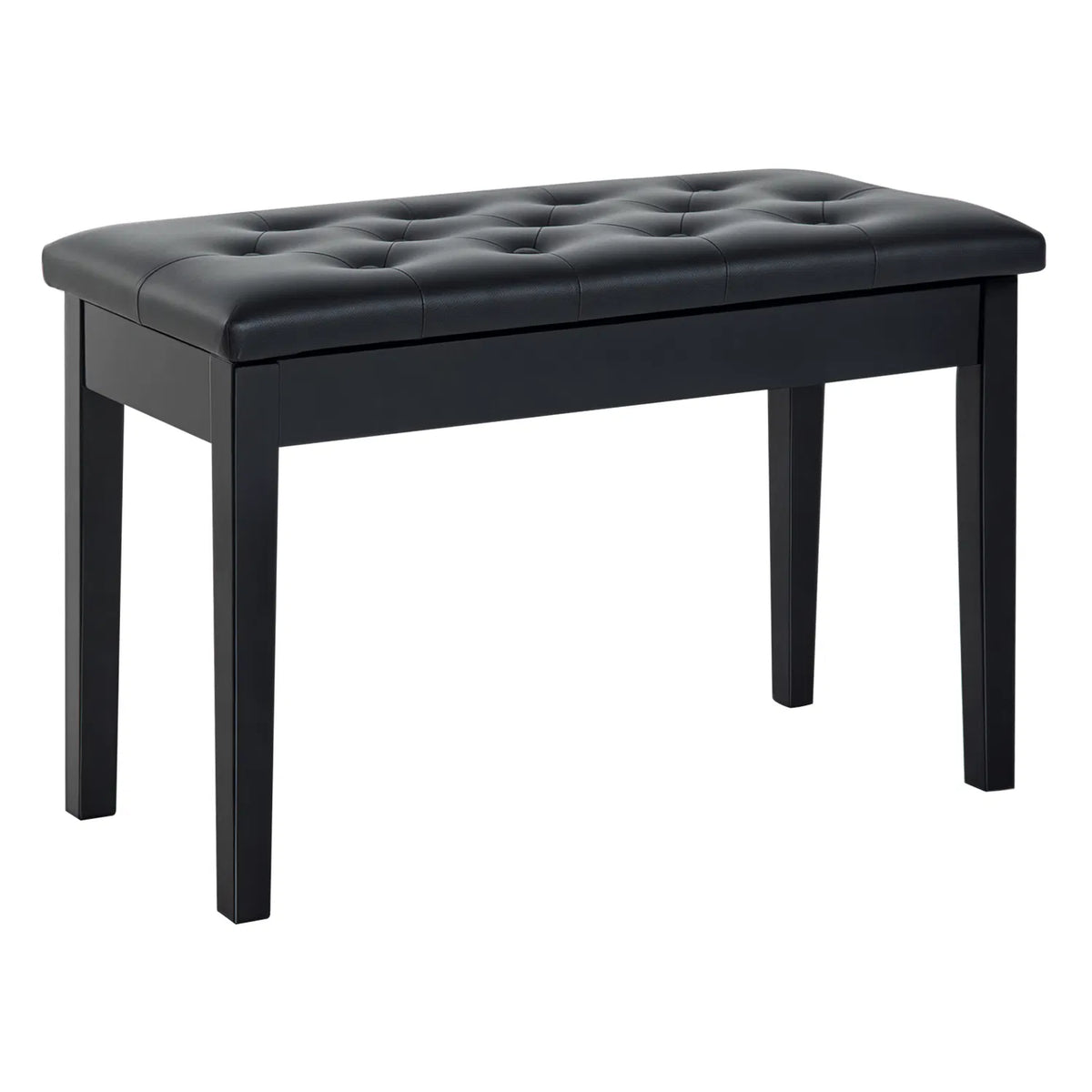 30-Inch Padded Piano Bench with Music Storage – Black