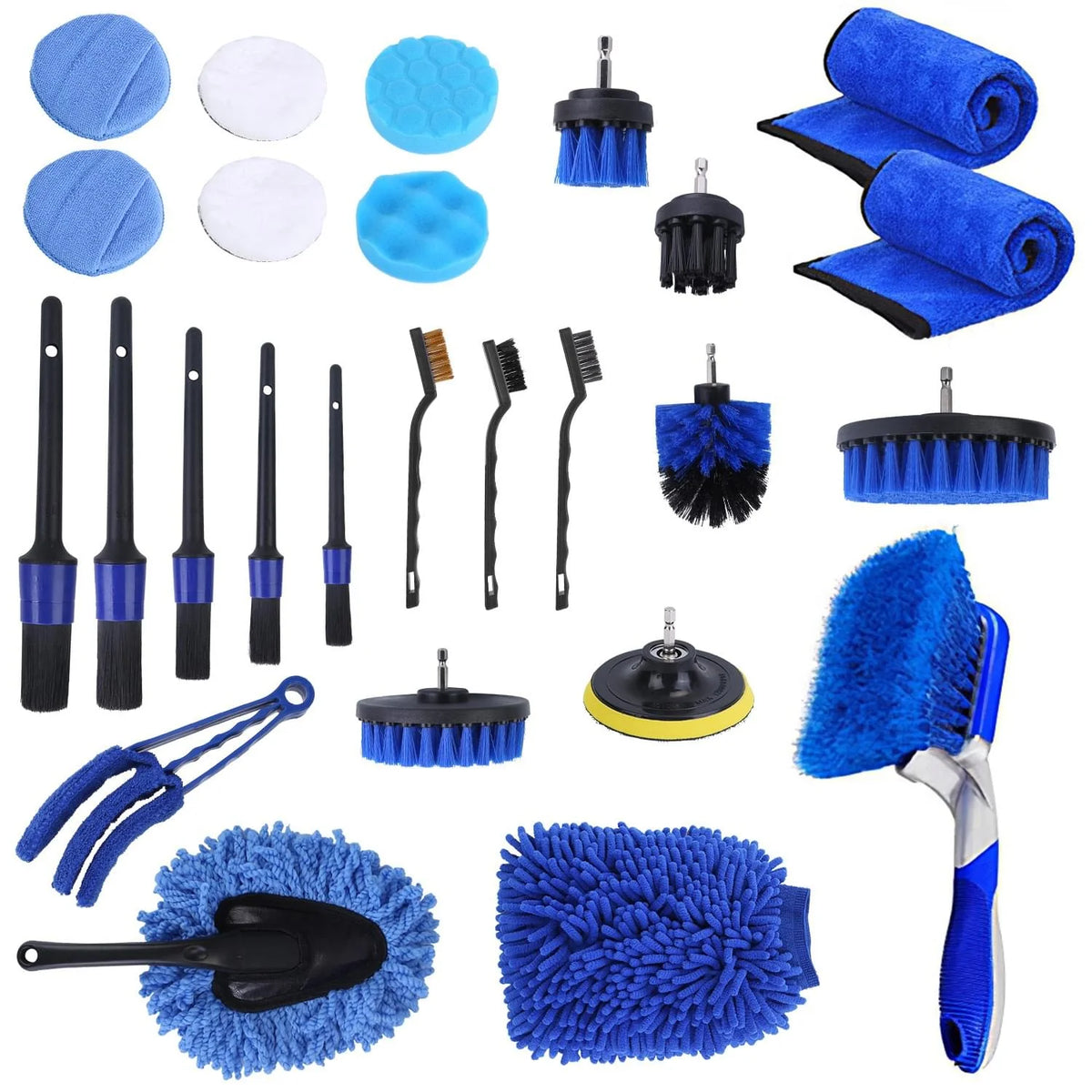 Car Detailing Brush Kit 26 Pcs with Drill Brushes and Polishing Pads – image 2