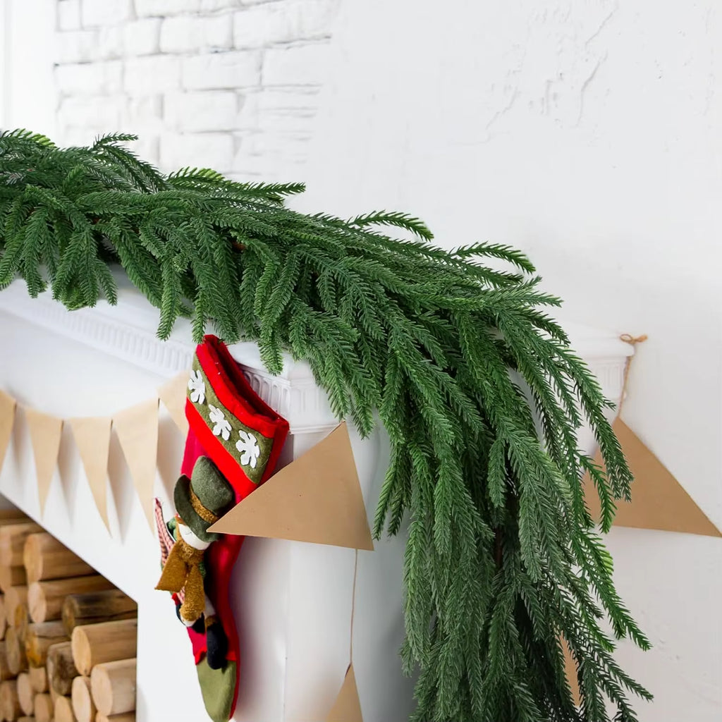 Faux Cedar Christmas Garland for Mantel, Stairs and Table – image 5
