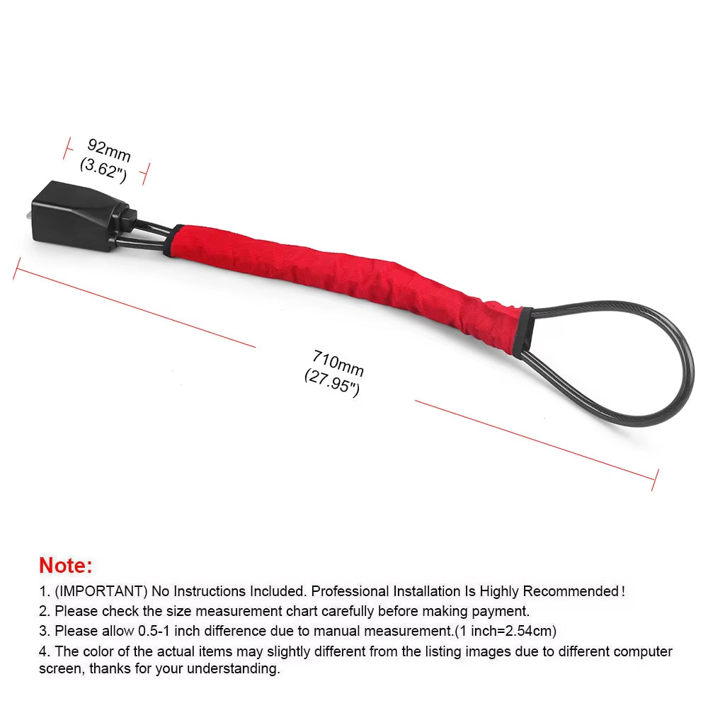 Steering Wheel Lock – Seat Belt Anchor Anti-Theft Cable Lock – image 6