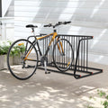 10-Bike Double-Sided Grid Floor Bike Rack, Freestanding Steel – image 1