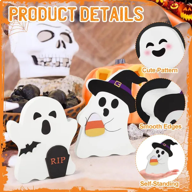 Halloween Tiered Tray Decor, Wooden Ghost Signs Set of 3 – image 5