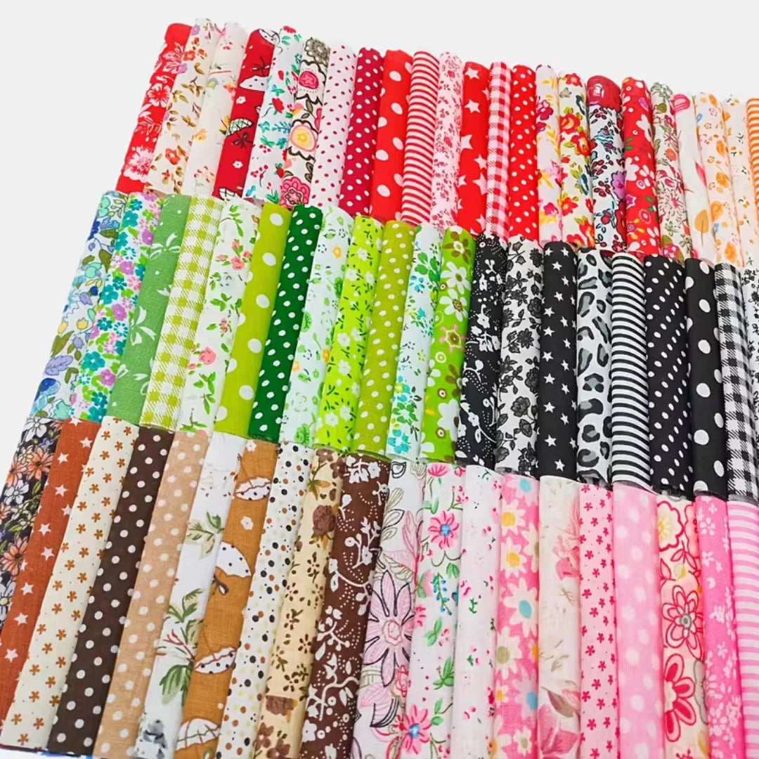 Cotton Fabric Squares 300 Pc, 4 X 4 in Quilting Patchwork Bundle
