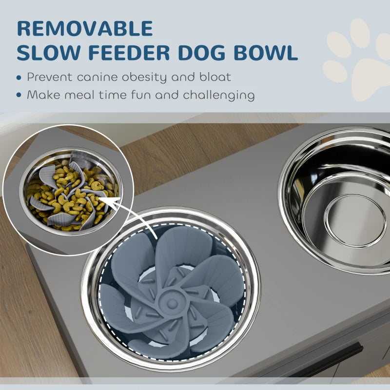 Elevated Dog Bowl Stand with Storage Drawer and 2 Steel Bowls – image 10