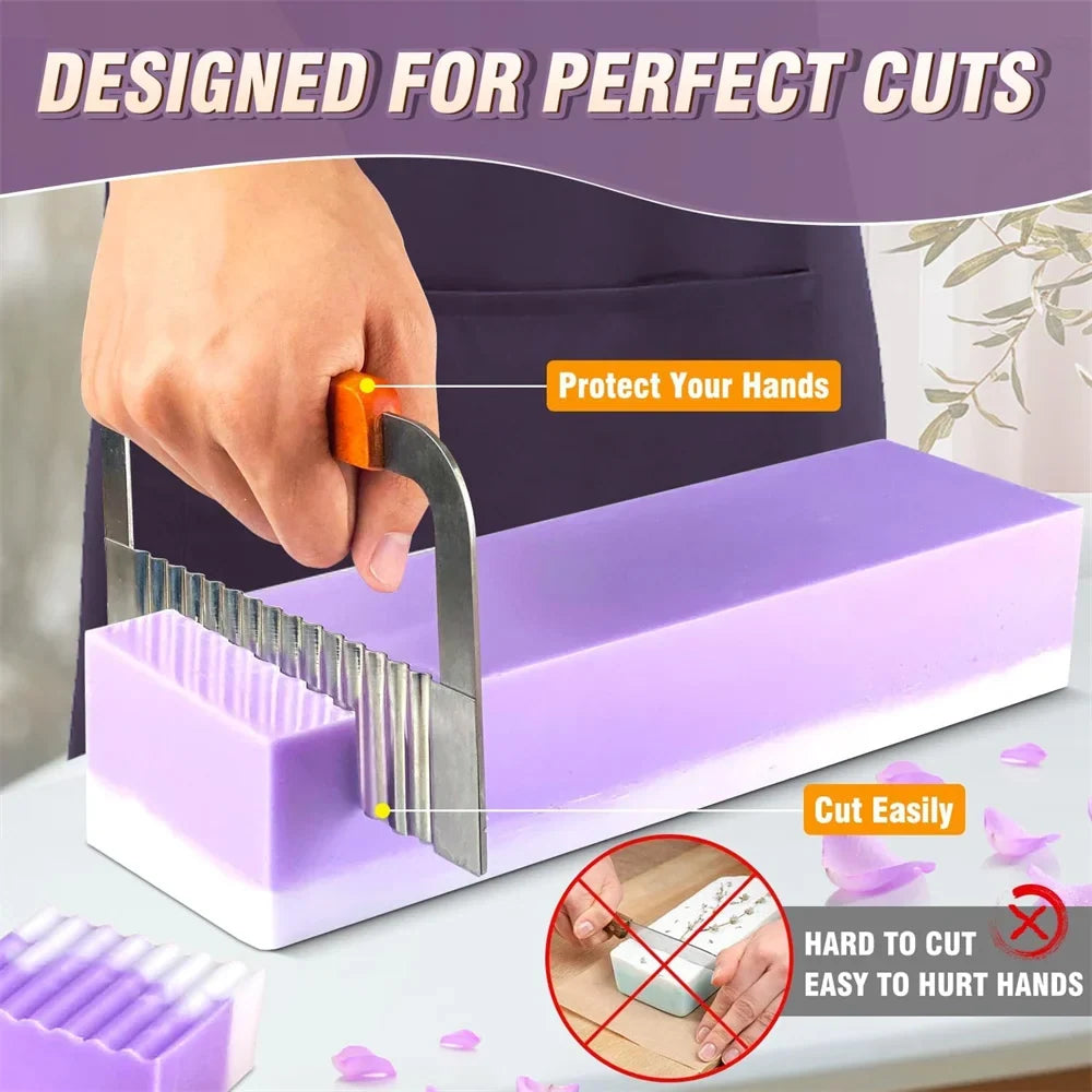 Silicone Soap Mold Kit with Wooden Box and Cutters, 42 oz – image 12