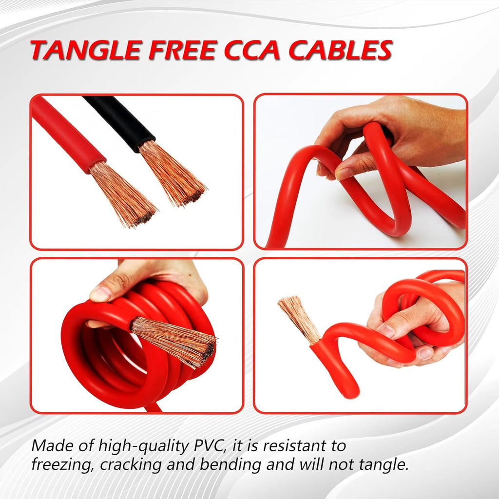 Jumper Cables for Car & Truck Battery, Heavy-Duty Booster Cables